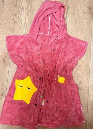 Детские халаты/ пончо на кнопках (микрофибра)
