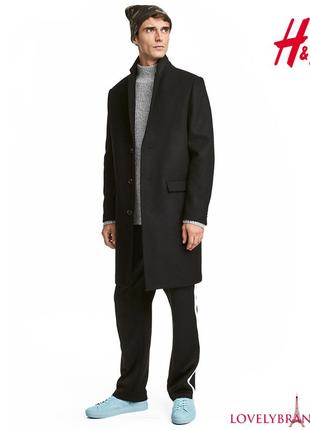 H&m швеция р. 52-54 мужское пальто шерстяное однобортное оверсайз 62% шерсть демисезон1 фото