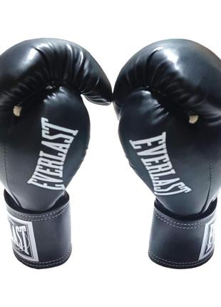Боксерские перчатки everlast 8 oz стрейч черные3 фото