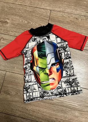 Купальний комплект(футболка) супергероя на хлопчика 4-5років