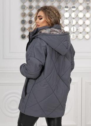 Женская куртка на еврозима свободного кроя 46-60 размеры10 фото