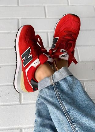 Шикарні жіночі кросівки new balance в червоному кольорі (весна-літо-осінь)😍