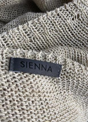 Легкое,вязанное,трикотажное пончо,блуза(накидка с золотым люрексом) sienna, италия5 фото