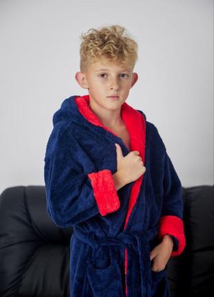 Дитячий махровий халат для хлопчика4 фото