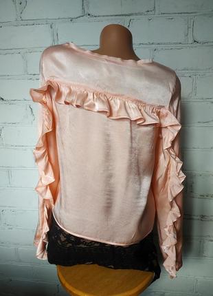 Блуза сатинова з рюшею ззаду/віскоза nelly1 фото