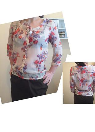 Шифоновая блуза в цветочный принт4 фото