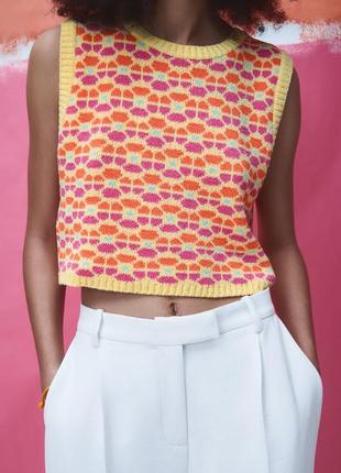 Вʼязаний жилет zara