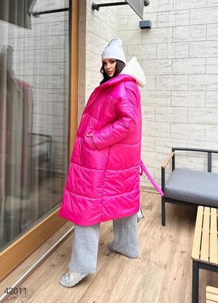 Двойной женский пуховик очень теплый