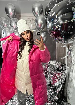 Двойной женский пуховик очень теплый