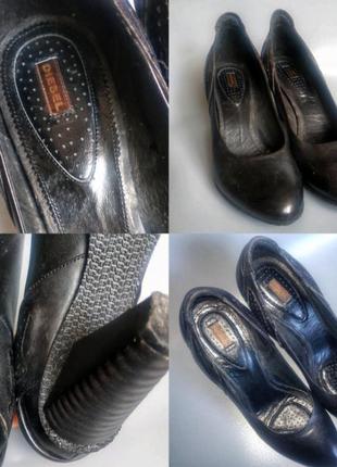 Diesel фирменные туфли лодочки на блочном устойчивом каблуке грубые рок3 фото
