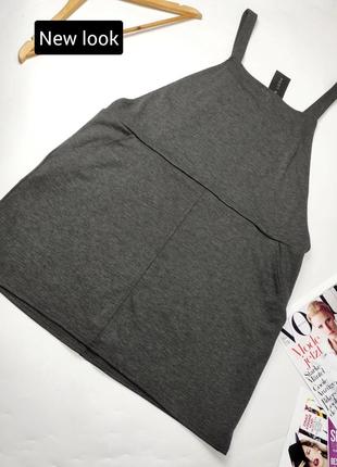Сарафан женского платья серого цвета мини от бренда new look l xl