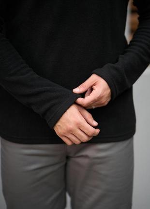 Мужской утепленный свитшот черный флисовый зимний мужская зимняя кофта без капюшона (b)8 фото