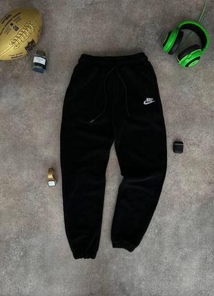 Чоловічі зимові спортивні штани nike чорні штани плюшеві теплі найк (b)4 фото