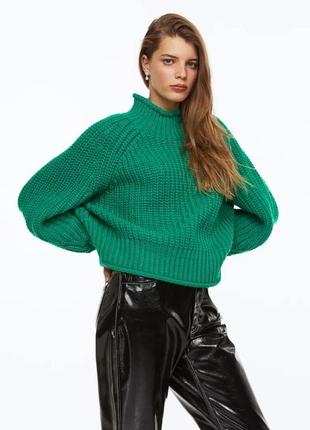 В'язаний теплий светр із високим коміром h&m — xs, s, m, l