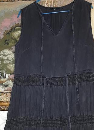 Платье сукня размер 50 / 16 летнее в стиле бохо сарафан черное серое4 фото