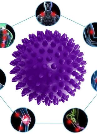 Массажный мячик easyfit pvc 7.5 см мягкий (надувной) фиолетовый2 фото