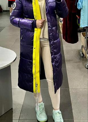 Зимнее пальто биопух молодежное пальто фиолетовое пальто модное пальто2 фото
