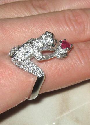 Серебряное кольцо с натуральным рубином5 фото
