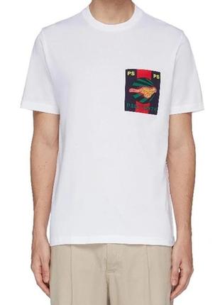 Футболка paul smith - cheetah patch t-shirt - white