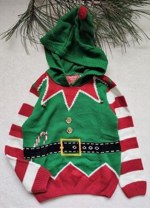 Детский новогодний свитер от george, размер 4-5 лет