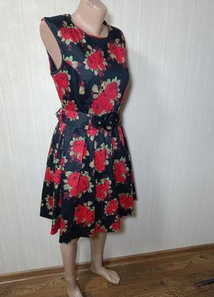 Элегантное, з ткани с эффектными красными цветами.. платье на выпускной. платье вечернее. нарядное платье3 фото