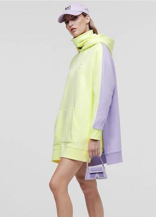 Свитшот худи karl lagerfeld с капюшоном женское розовое черное сиреневое