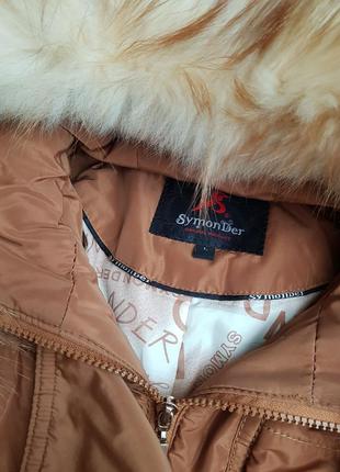 🔥чудове зимове пальто з пояском та капюшоном єнота symonder2 фото