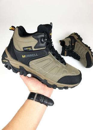 Високі зимові чоловічі кросівки з хутром в стилі merrell moc ii 🆕 зимові черевики