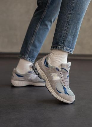 Чоловічі зимові кросівки сірі з синім new balance 2002r winter