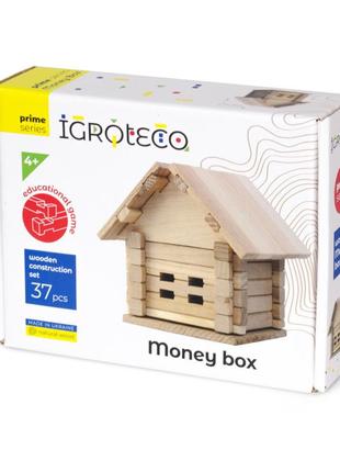 Дерев'яний конструктор "скарбничка" igroteco 900293, 37 деталей