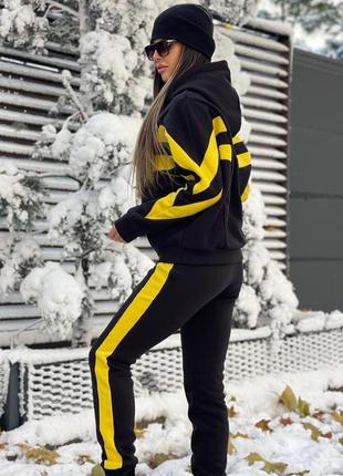 Женский спортивный костюм на флисе, модный спортивный костюм на флисе, прогулочный костюм, прогулочный костюм, теплый костюм на зиму3 фото