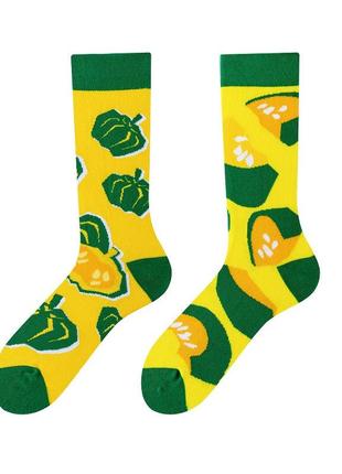 Новинка! супермодні та яскраві шкарпетки для дівчат. різнопарні шкарпетки в одному стилі. гарбуз.