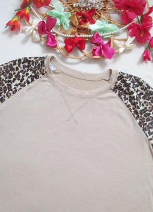 Классная футболка с леопардовой вставкой emery rose 💜🌺💜6 фото