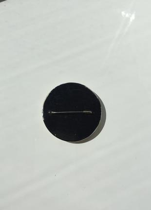 Вінтажна кругла брошка ручний розпис2 фото