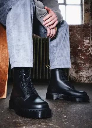 Ботинки dr. mattens vegan 1460 bex mono lace up boots кожа веган черные