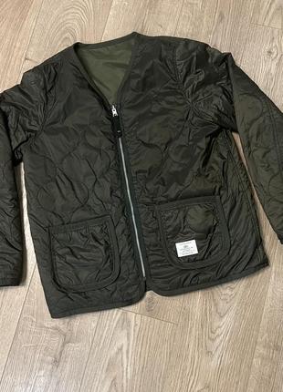 Двухсторонняя куртка лайнер alpha industries quilted liner, l, идет на м1 фото