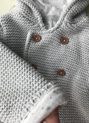 Кардиган вязаная  кофта свитер с ушками2 фото