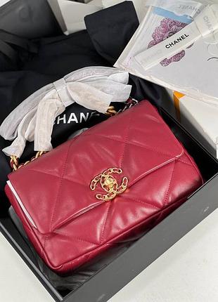 Сумка женская кожаная красная брендовая в стиле chanel люкс