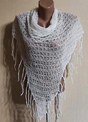 Ажурна шаль, косинка/бактус  вовняний вik вok.