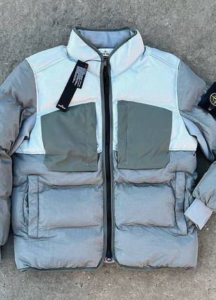 Зимова куртка stone island 42840 modified panama 6/3 ht nylon mix fabrics down-tc