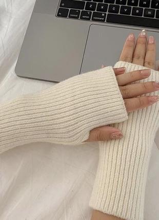 Стильні мітенки у різних кольорах нові рукавички без пальців2 фото