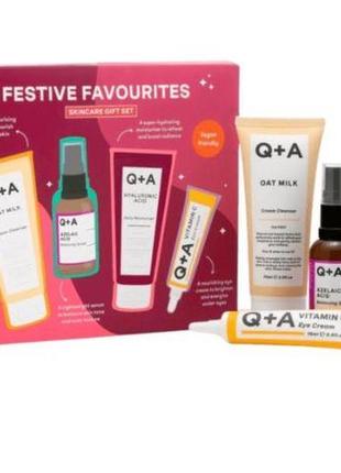 Подарочный набор q+a festive favourites skincare gift set объем: 75 мл + 30 мл + 15 мл + 75 мл