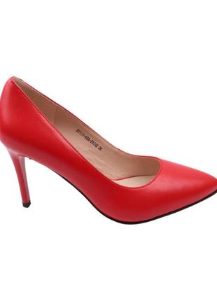 Туфлі жіночі geronea червоні натуральна шкіра, 373 фото