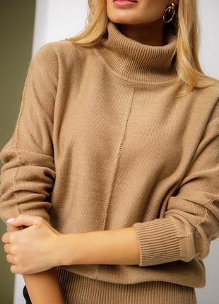 Объемный свитер мохеровый джемпер с горлом1 фото