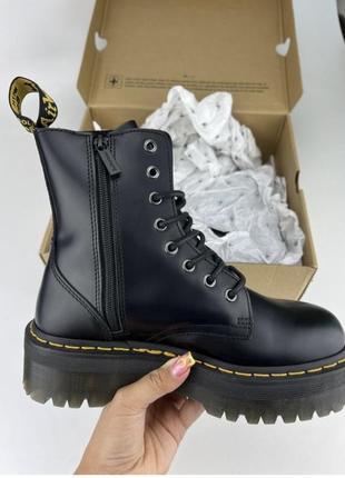 Черевики dr. martens jadon polished smooth platform 15265001 чорні, оригінальні черевики др мартенс на платформі