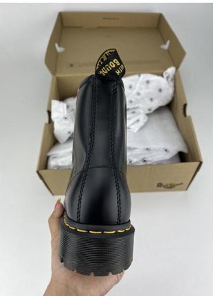 Dr.martens 25345001-1460-bex черевики black smooth, оригінальні черевики др мартенс на платформі3 фото