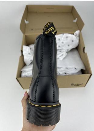 Dr.martens 25345001-1460-bex черевики black smooth, оригінальні черевики др мартенс на платформі4 фото