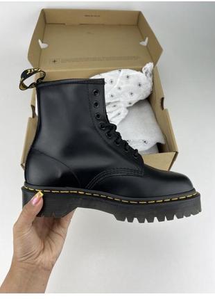 Dr.martens 25345001-1460-bex черевики black smooth, оригінальні черевики др мартенс на платформі5 фото