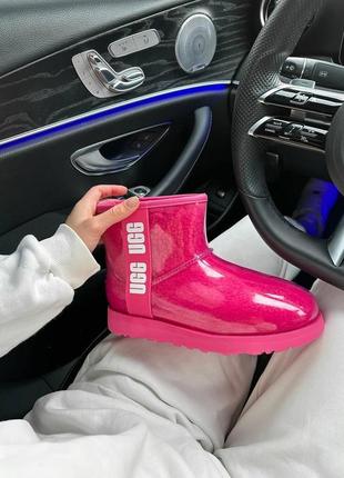 Женские ugg classic mini clear crimson зима / smb