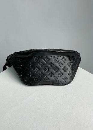 Мужская бананка louis vuitton bumbag black embossing leather2 фото